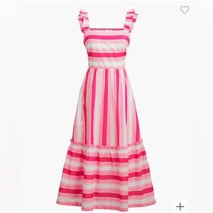 J Crew Striped Squareneck Midi Dress
